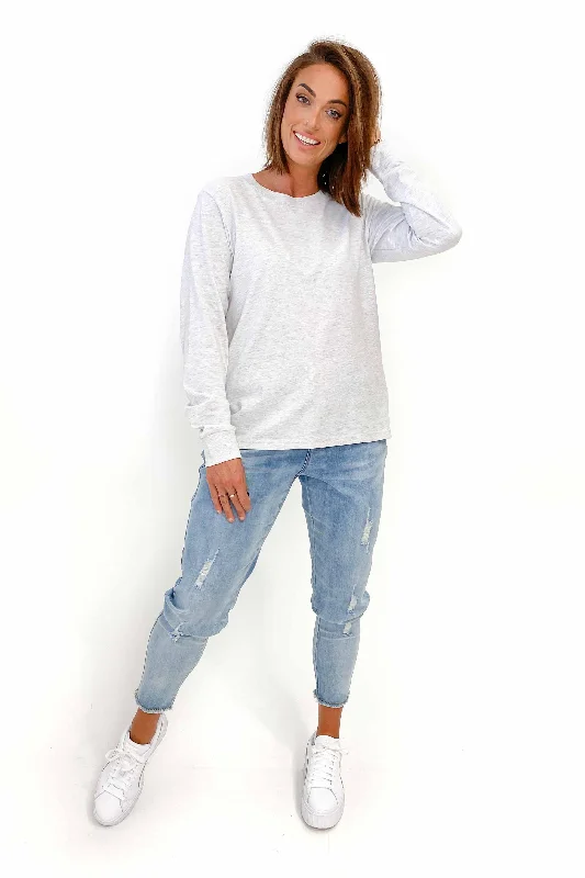 AS Colour Dice Long Sleeve Tee Ash Heather