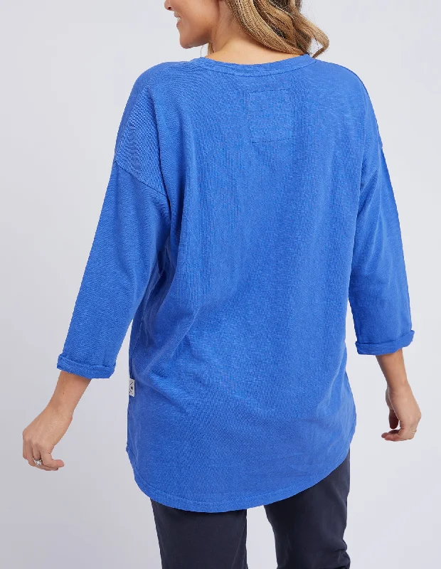 Elm Annie 3/4 Sleeve Tee Royal Blue