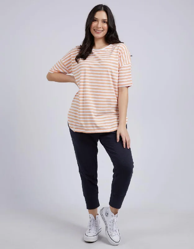 Elm Lauren S/S Tee Stripe Papaya