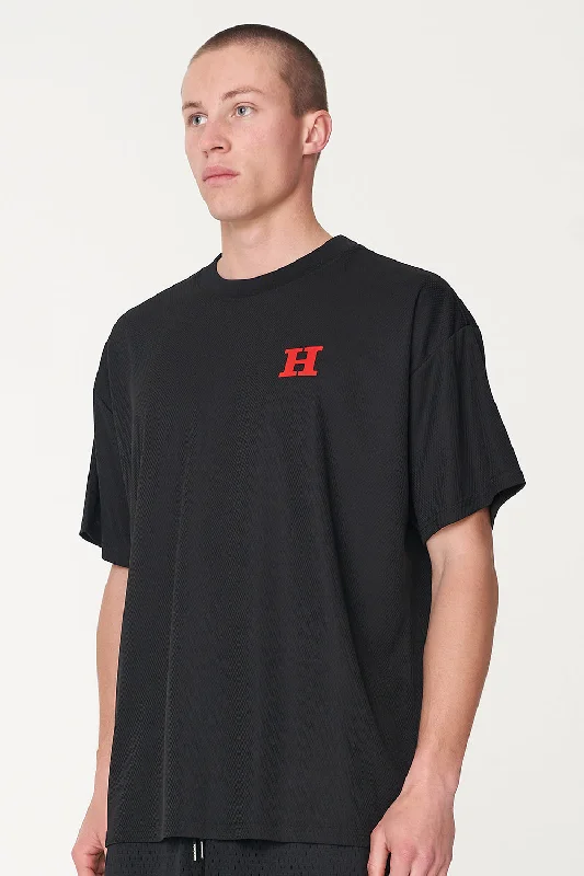 Huffer Mens 3 Baller Swish Tee Black