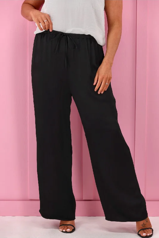 Jane James Amelie Sateen Pants Black