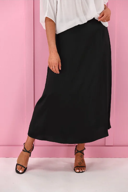 Jane James Angelica Sateen Skirt Black