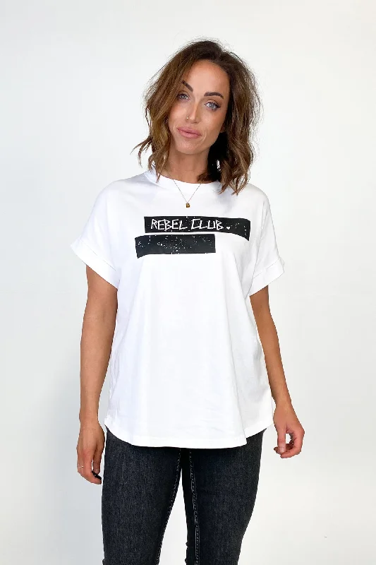 Rebel Club by Shine On Block Tee White