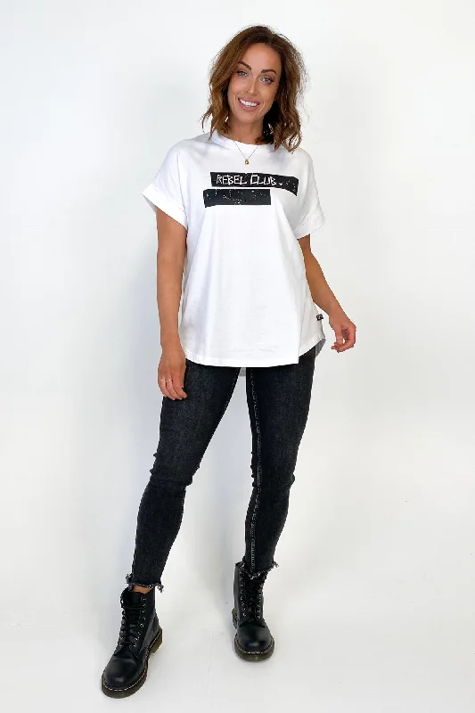 Rebel Club by Shine On Block Tee White