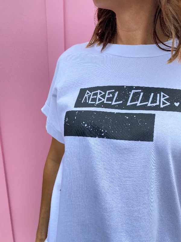 Rebel Club by Shine On Block Tee White