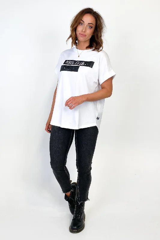 Rebel Club by Shine On Block Tee White