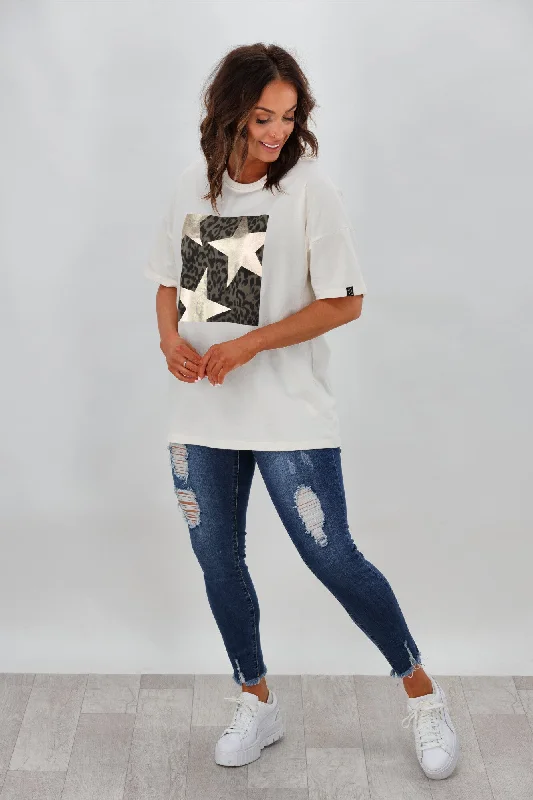 Rebel Club by Shine On Safari Star Tee Vintage Off White