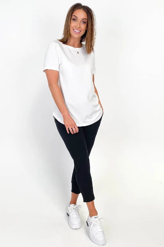 Shine On Essentials Scoop Neck Tee White