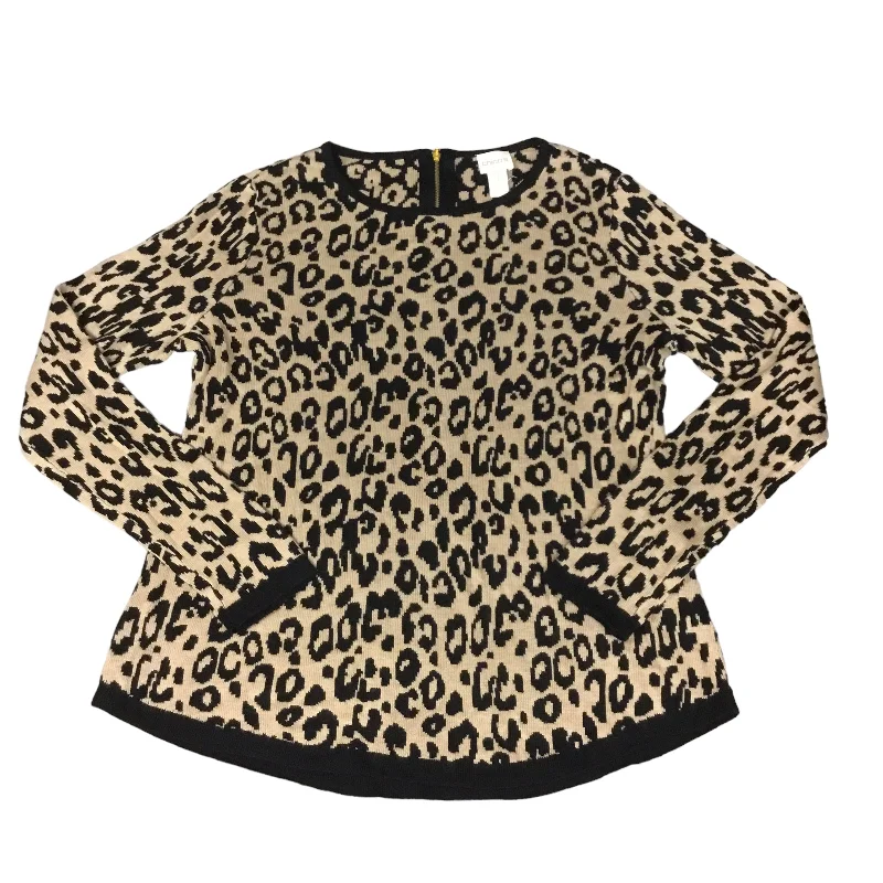 Sweater By Chicos In Animal Print, Size: M