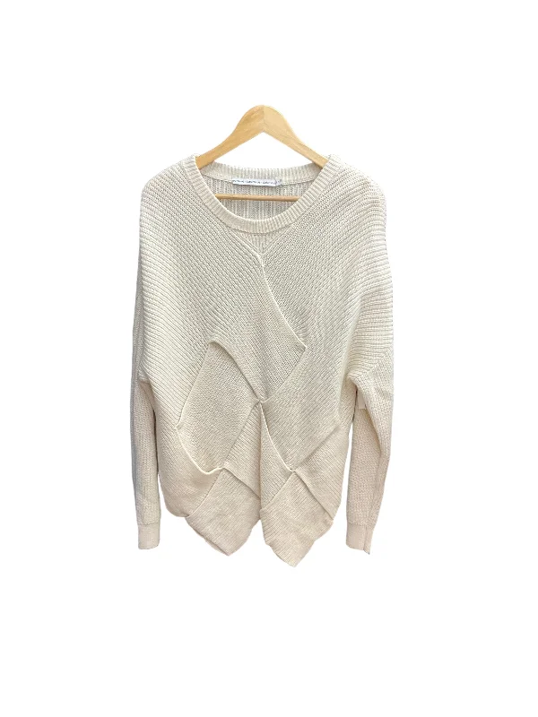 Sweater By Clothes Mentor In Cream, Size: L