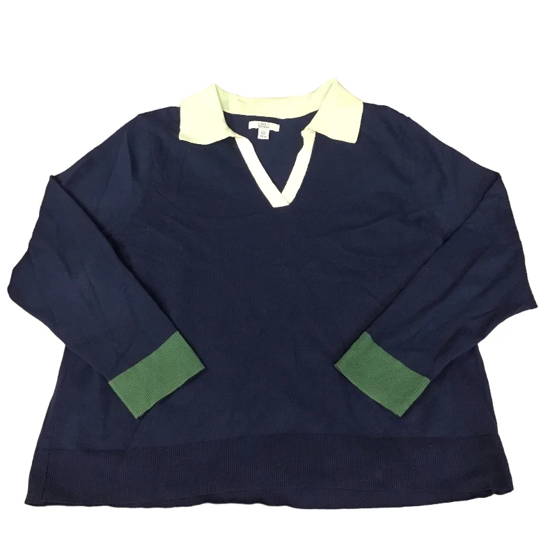 Sweater By Croft And Barrow In Navy, Size: 2x