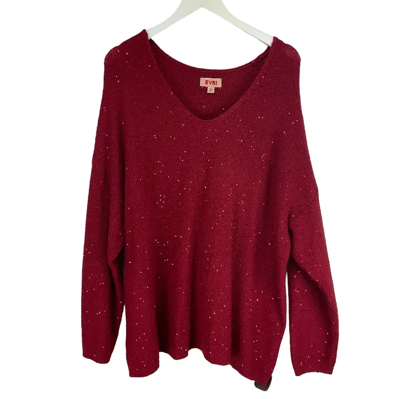 Sweater By Evri In Red, Size: 2x