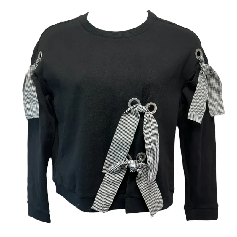 Grommet Bow Sweatshirt By Halogen In Black, Size: M