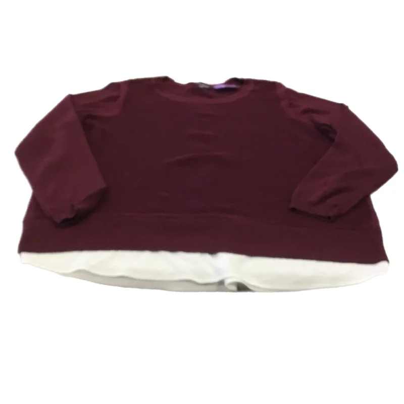 Sweater By Hilary Radley In Maroon, Size: Xxl