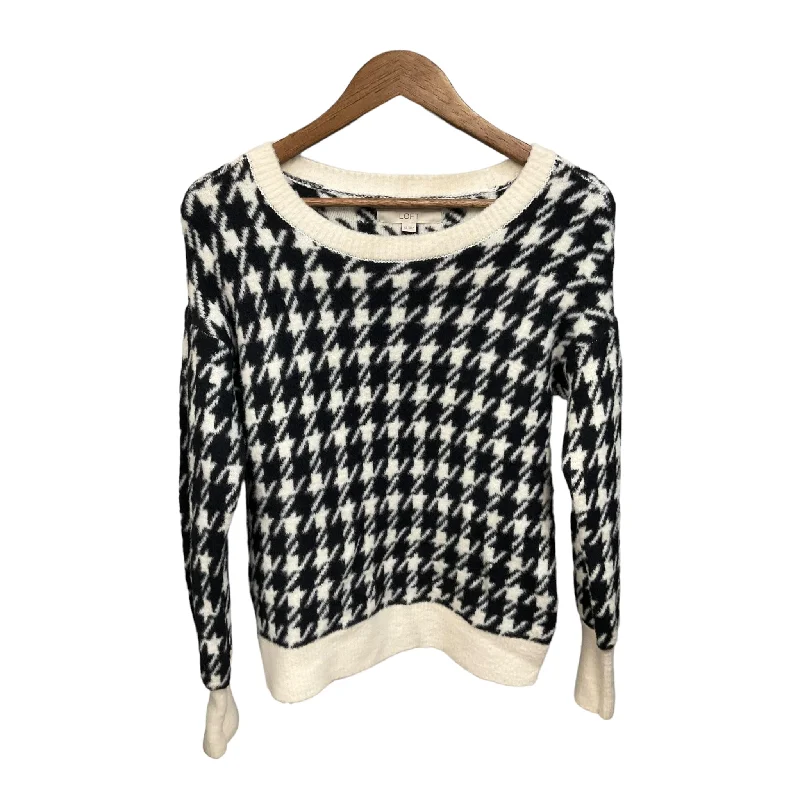 Sweater By Loft In Black & White, Size: Xs