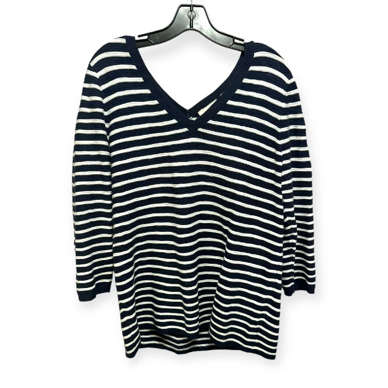 Sweater By Loft In Striped Pattern, Size: L