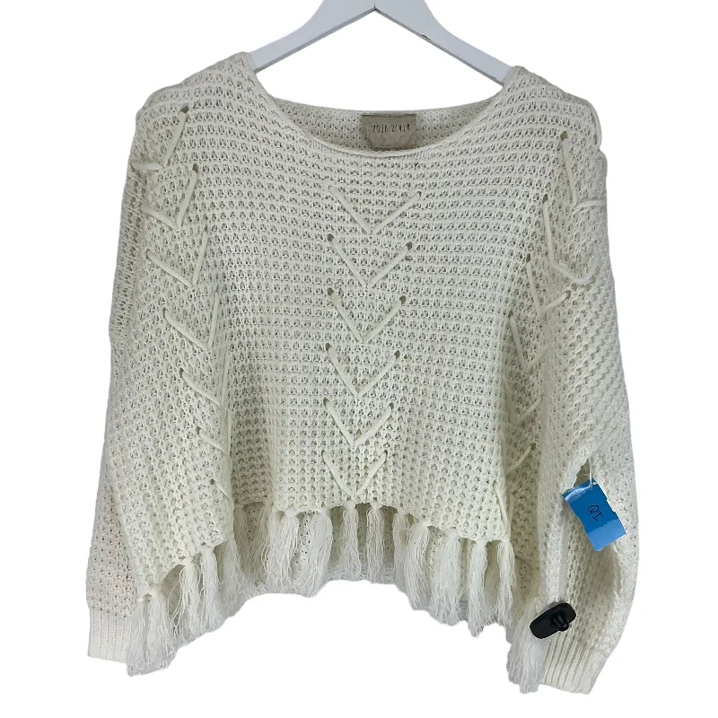 Sweater By Moon River In White, Size: M