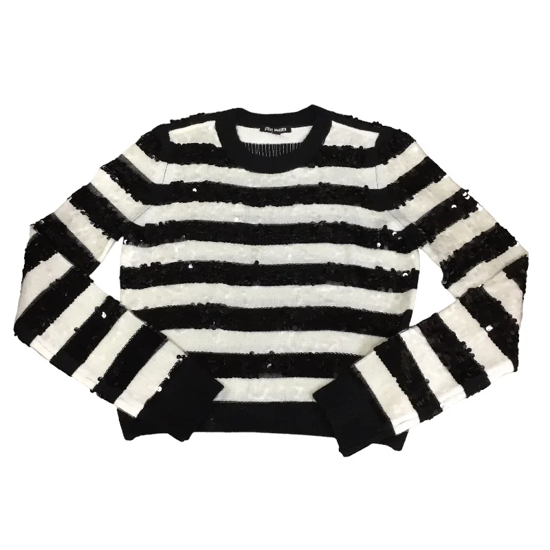 Sweater By Steve Madden In Black & White, Size: L