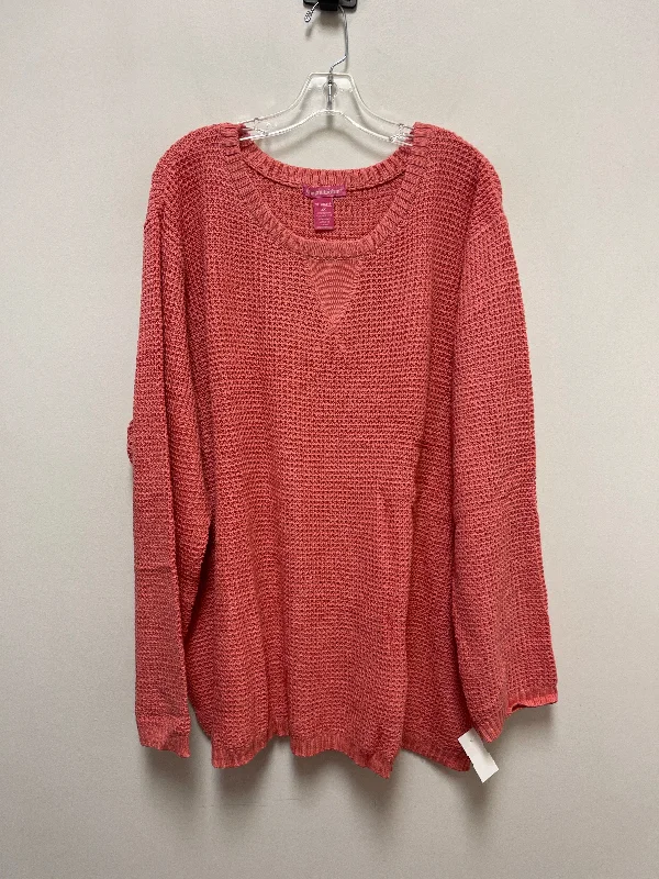 Sweater By Woman Within In Peach, Size: 3x