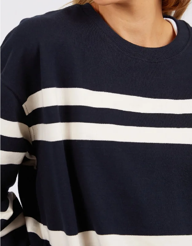 Allegra Crew - Navy White Stripe