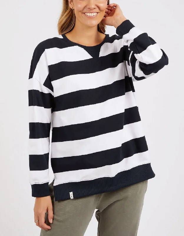 Billie Block Stripe Crew - Navy/White Stripe