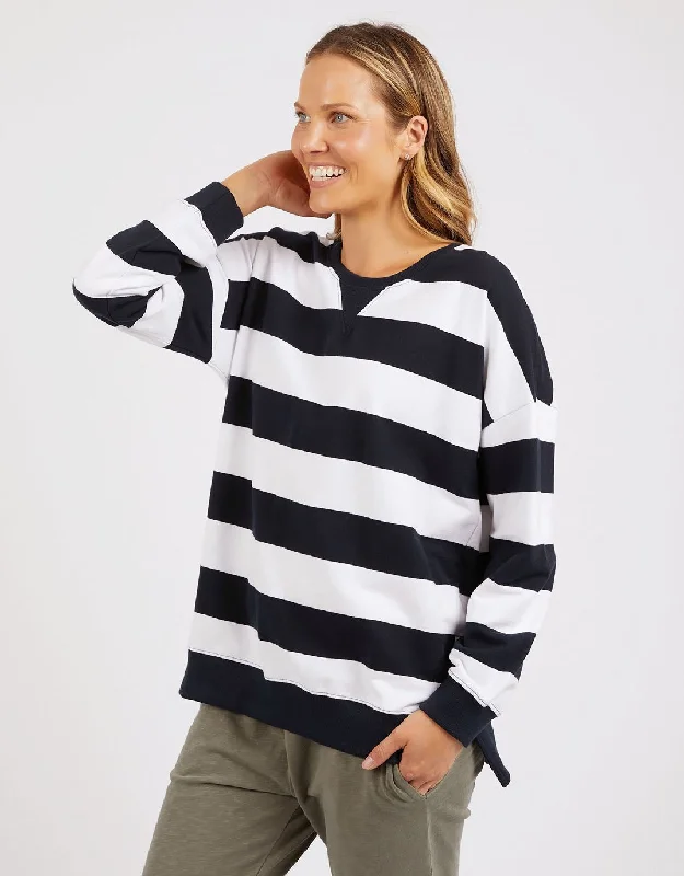 Billie Block Stripe Crew - Navy/White Stripe