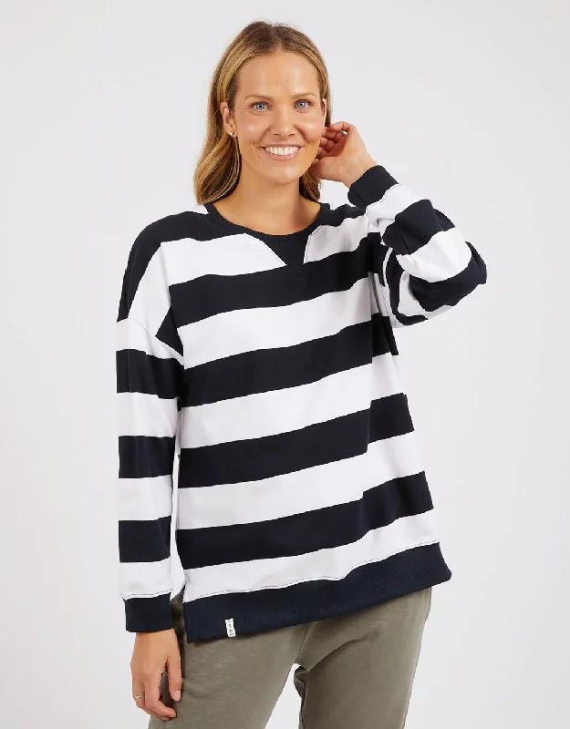 Billie Block Stripe Crew - Navy/White Stripe