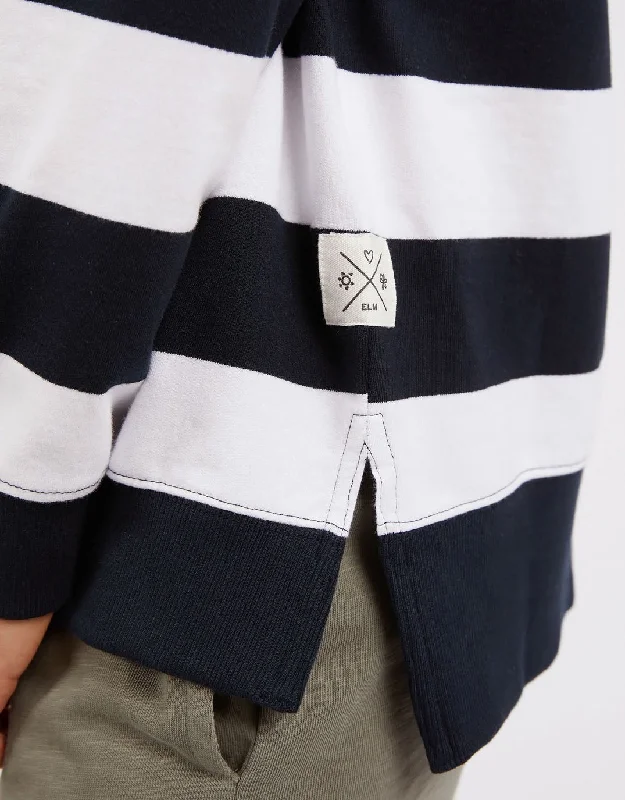 Billie Block Stripe Crew - Navy/White Stripe