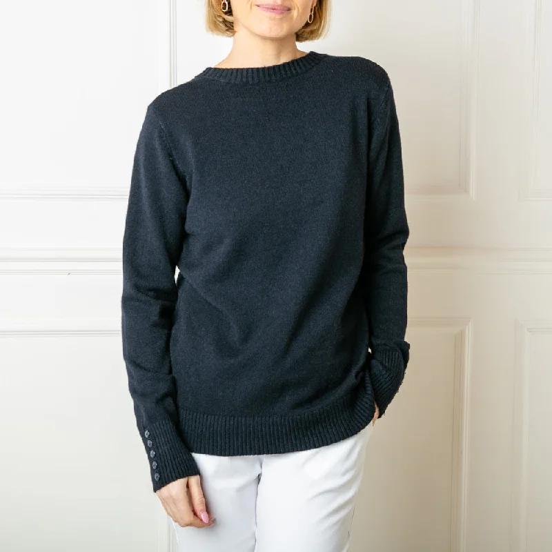 Crew Neck Button Jumper