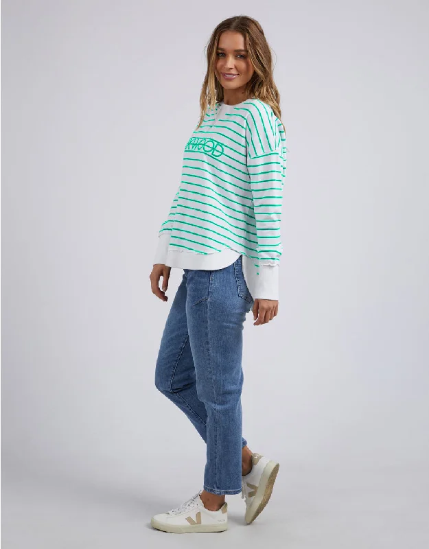 Simplified Stripe Crew - Green