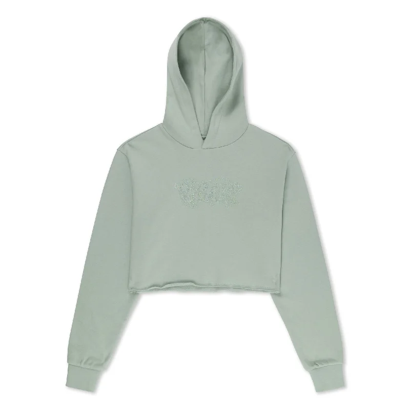 Angels Cropped Hoodie (Sage Grey)