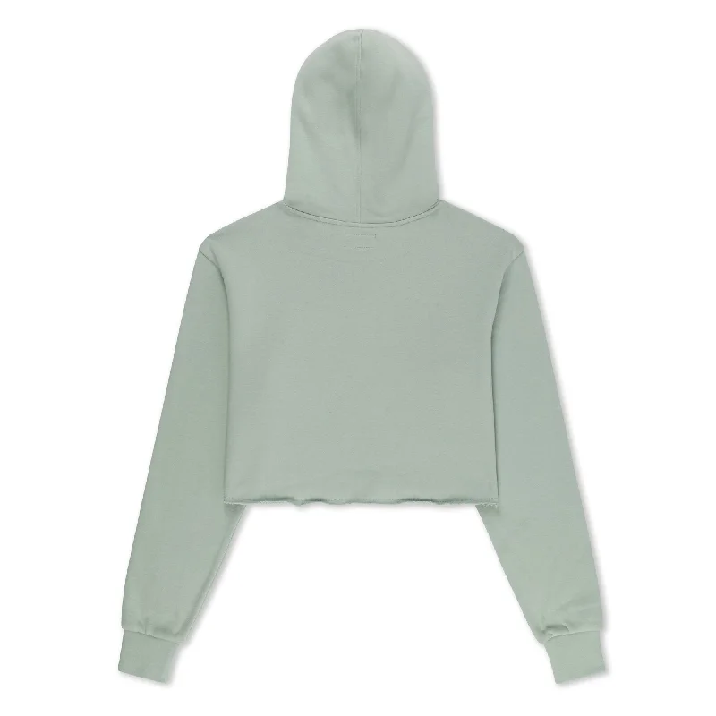 Angels Cropped Hoodie (Sage Grey)