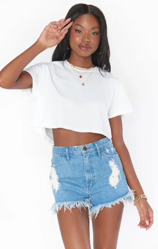 Basic Cropped Tee ~ White