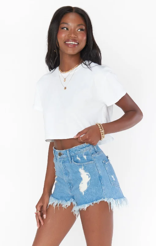 Basic Cropped Tee ~ White