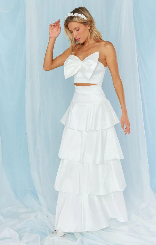 Big Bow Top ~ White Taffeta