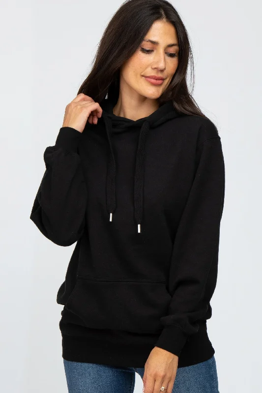 Black Oversized Hooded Sweatshirt