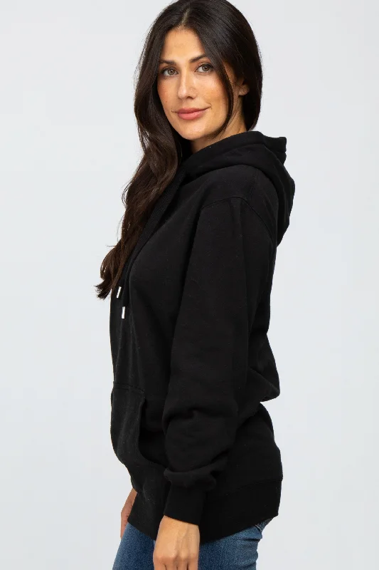 Black Oversized Hooded Sweatshirt