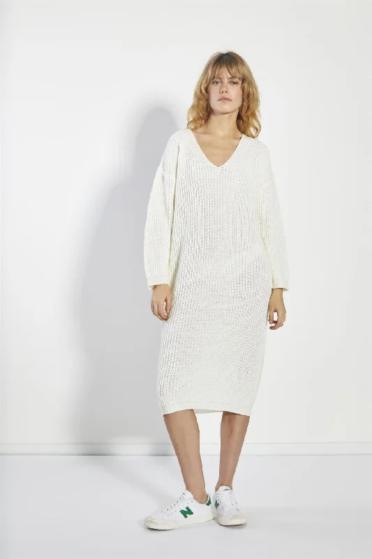 Bone White Jumper Midi-Dress