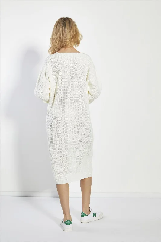 Bone White Jumper Midi-Dress