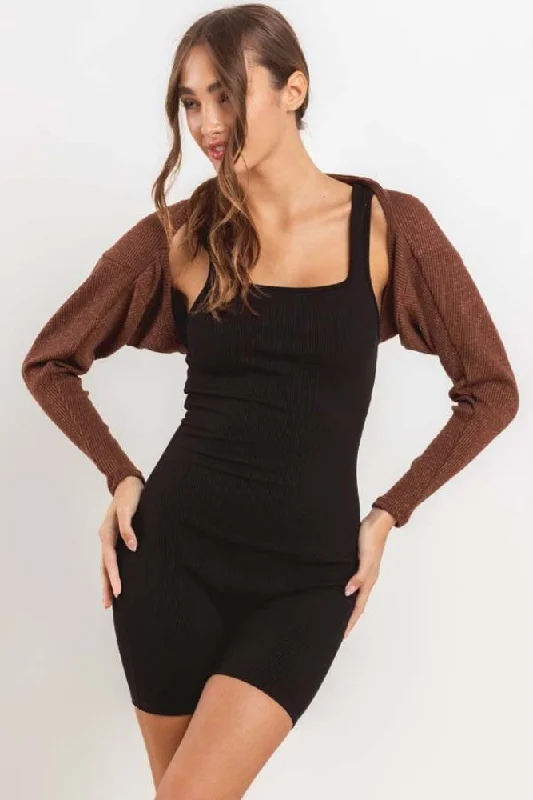 Brown Bolero Top