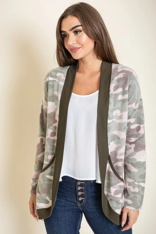 Camo Print Slouch Cardigan *Online Only*