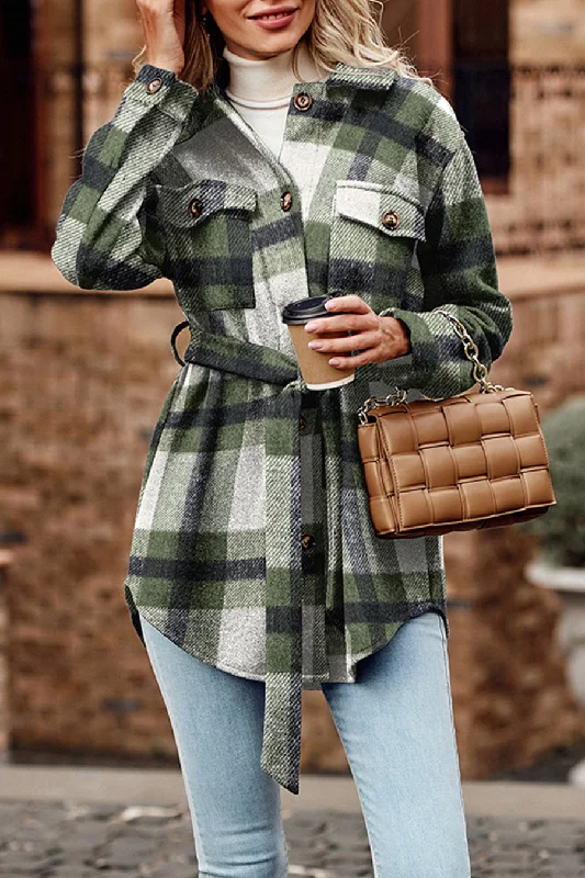 Plaid Green White / S