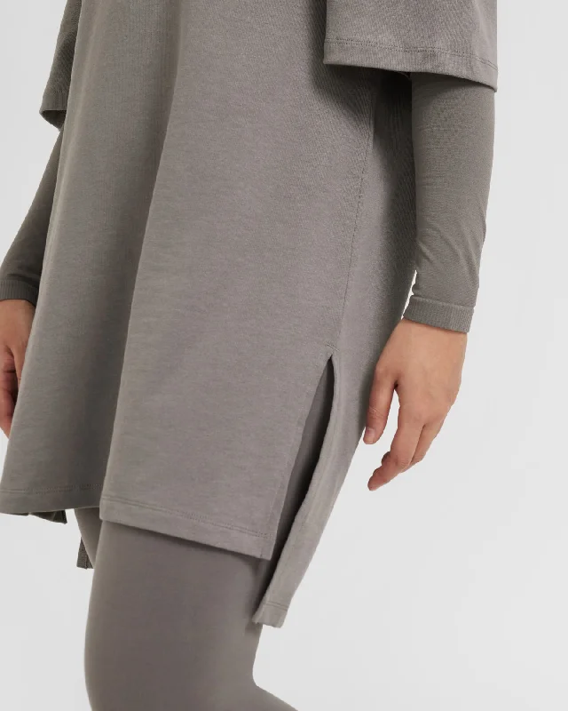 Classic Oversized Longline T-Shirt | Ash Grey