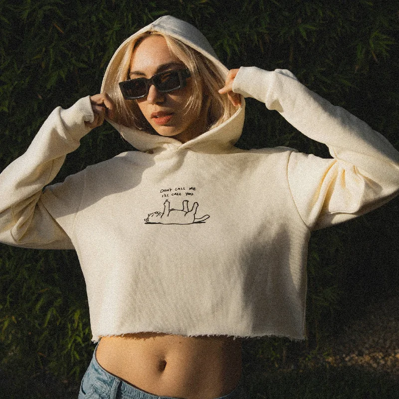 Don't Call Me Cropped Hoodie (Natural)