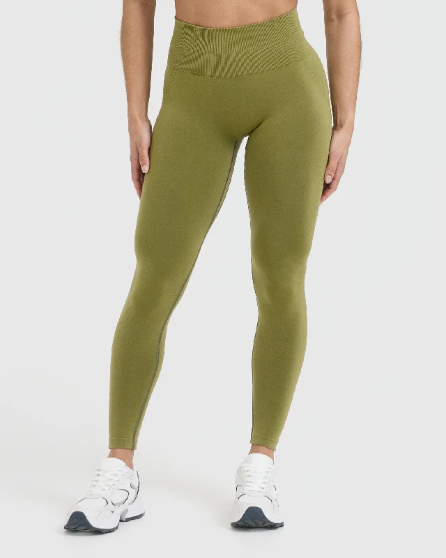 Effortless Seamless Leggings | Olive Green