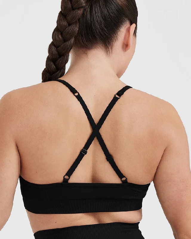 Effortless Strappy Bralette | Black