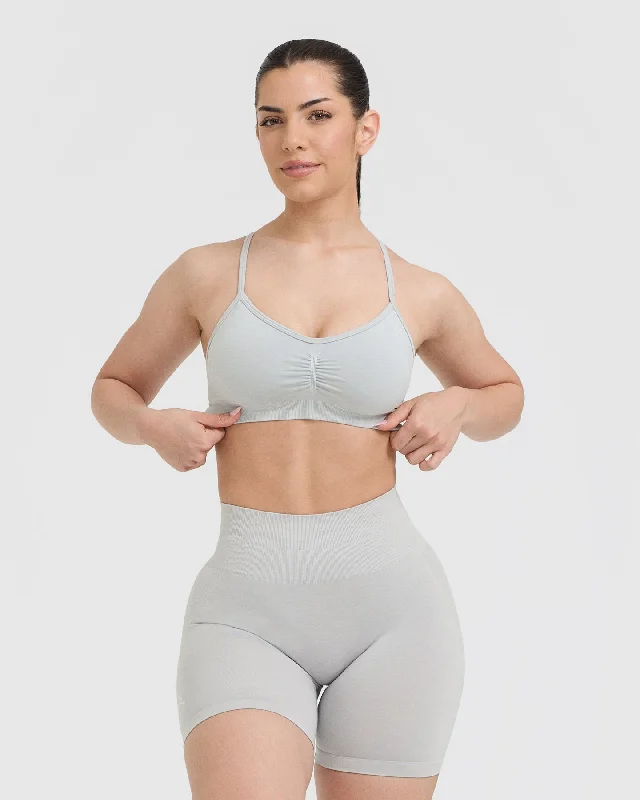 Effortless Strappy Bralette | Light Grey Marl