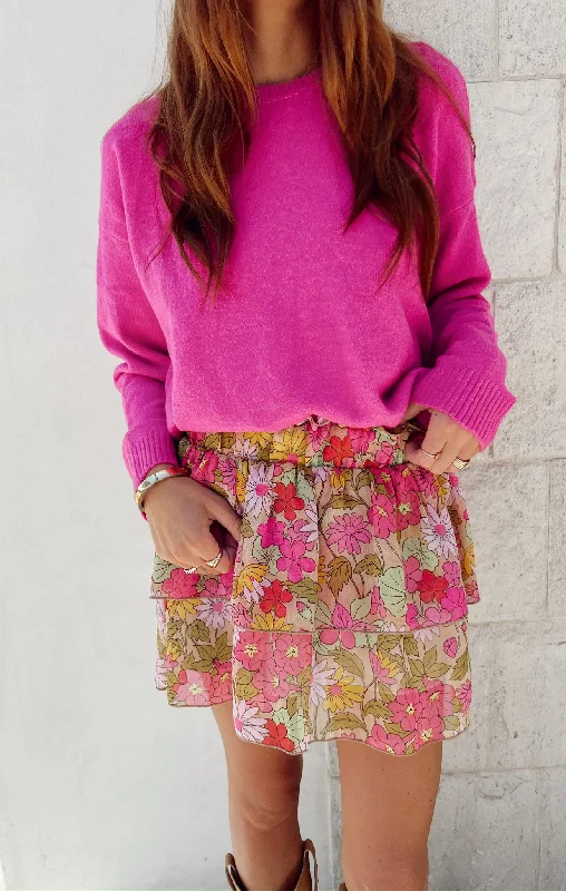 Feel Good Sweater ~ Fuschia Knit