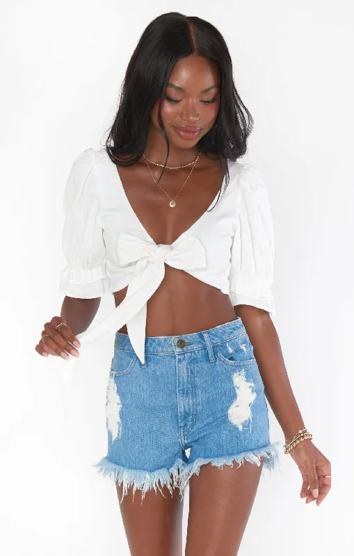 Fiona Top ~ White Linen