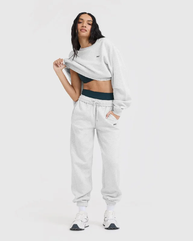 Foundations Crop Sweatshirt | Light Grey Marl